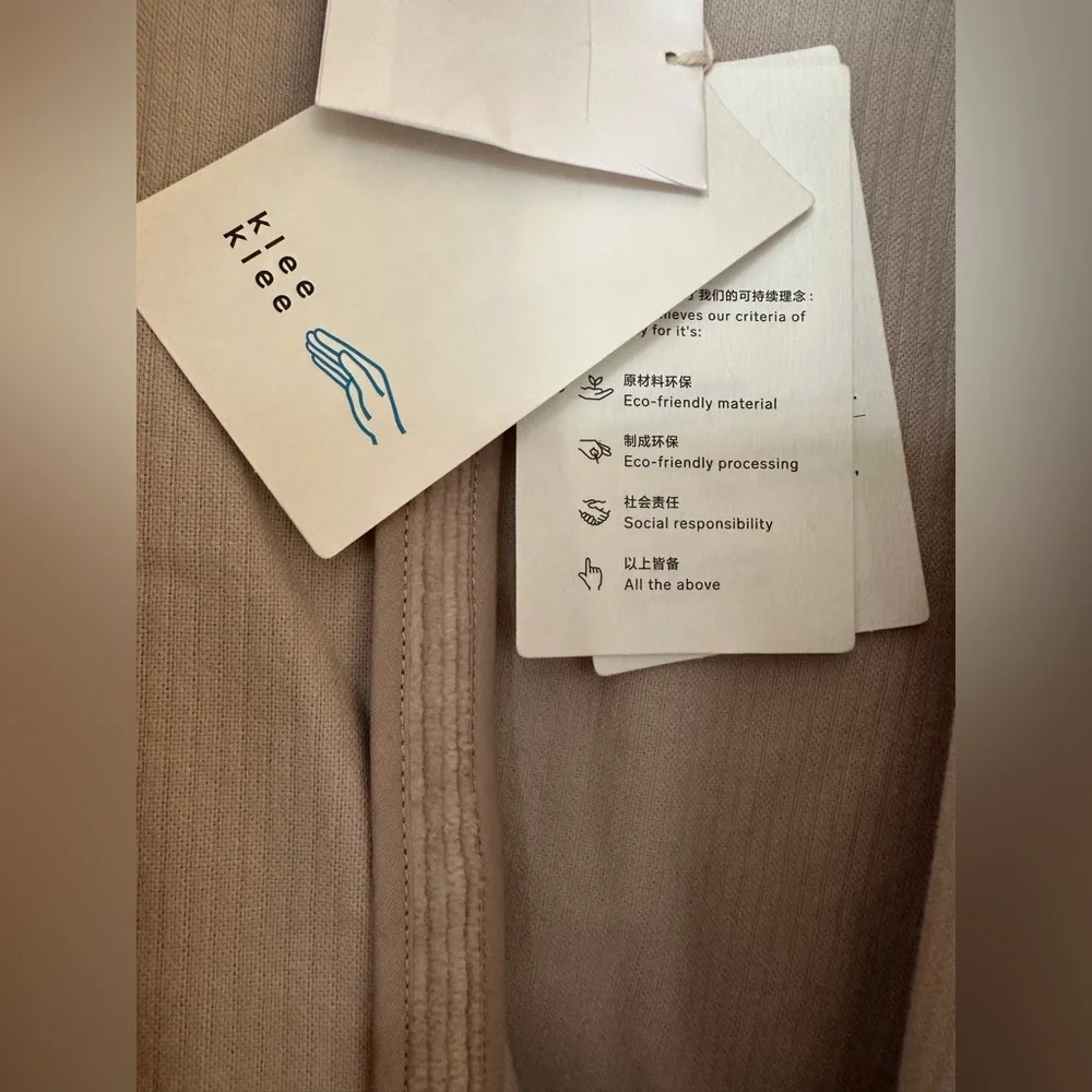 Klee Klee Cotton Corduroy Beige Shirt Jacket Size 2 - Picture 5 of 5